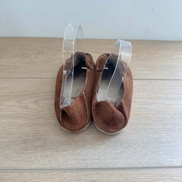 Olukai Nohea Perforated Brown Suede Leather Loafer Size 8.5 - Picture 3 of 5